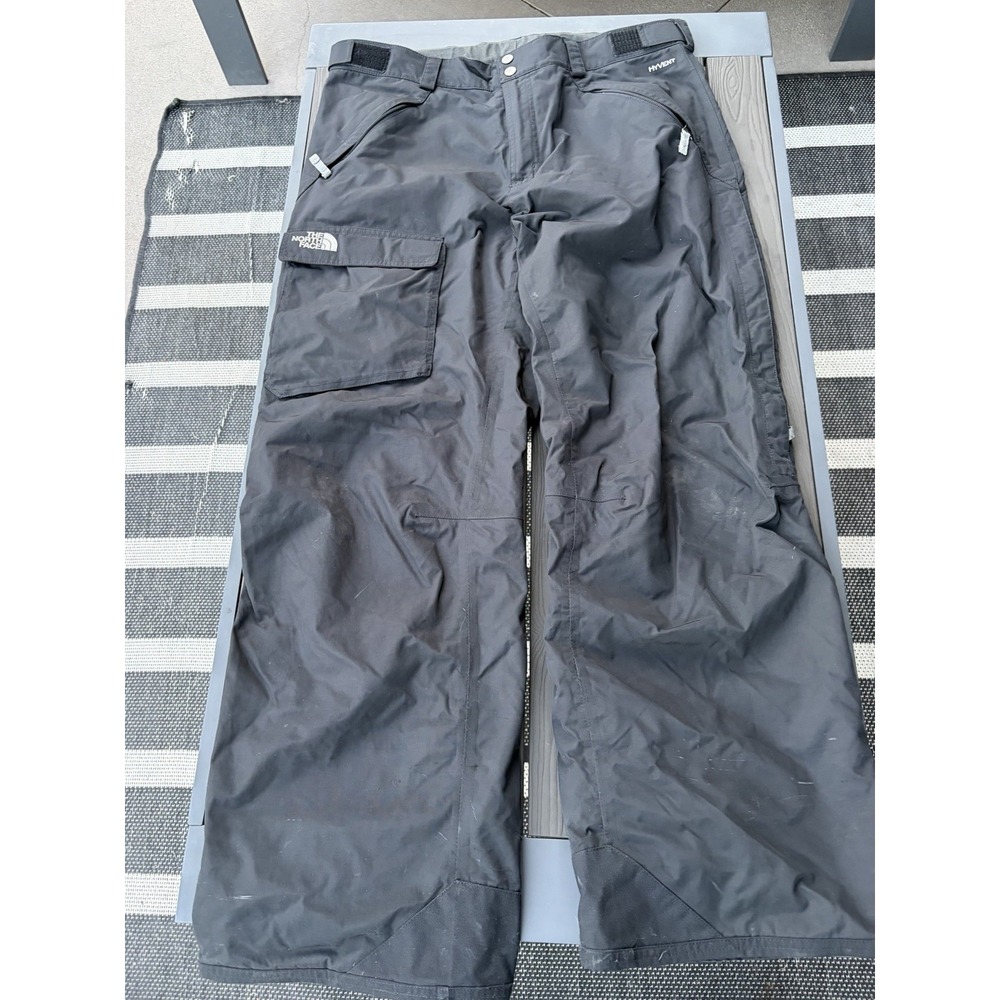 The North Face HyVent Mens Black Ski Snowboard Pants Large Cargo Waterproof